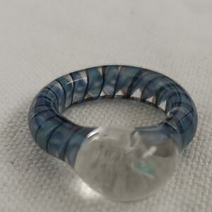Elegant Blue Glass Ring